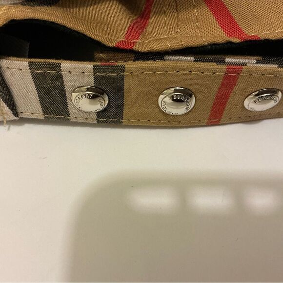 Burberry TB Logo Nova Check Baseball Cap Beige Adjustable Strap Authentic
